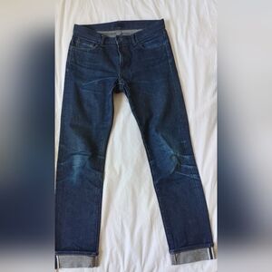32x34 Selvedge Uniqlo Slim Straight Indigo Jeans